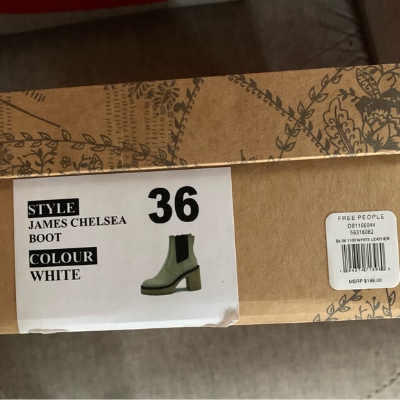 Free People James Chelsea Ankle Boots in White New in Box - Picture 10 of 16
